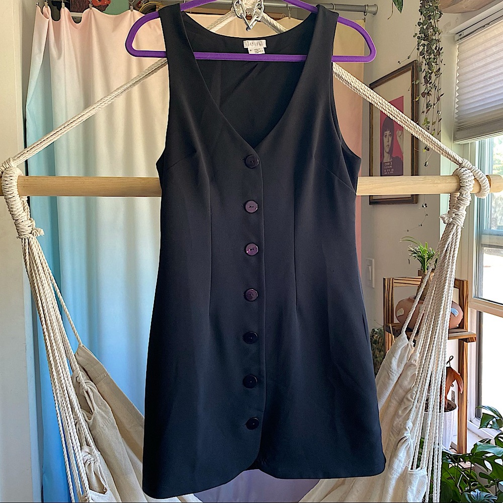 COOPERATIVE | Little Black Dress | Tuxedo Vest Button Adjustable Back |